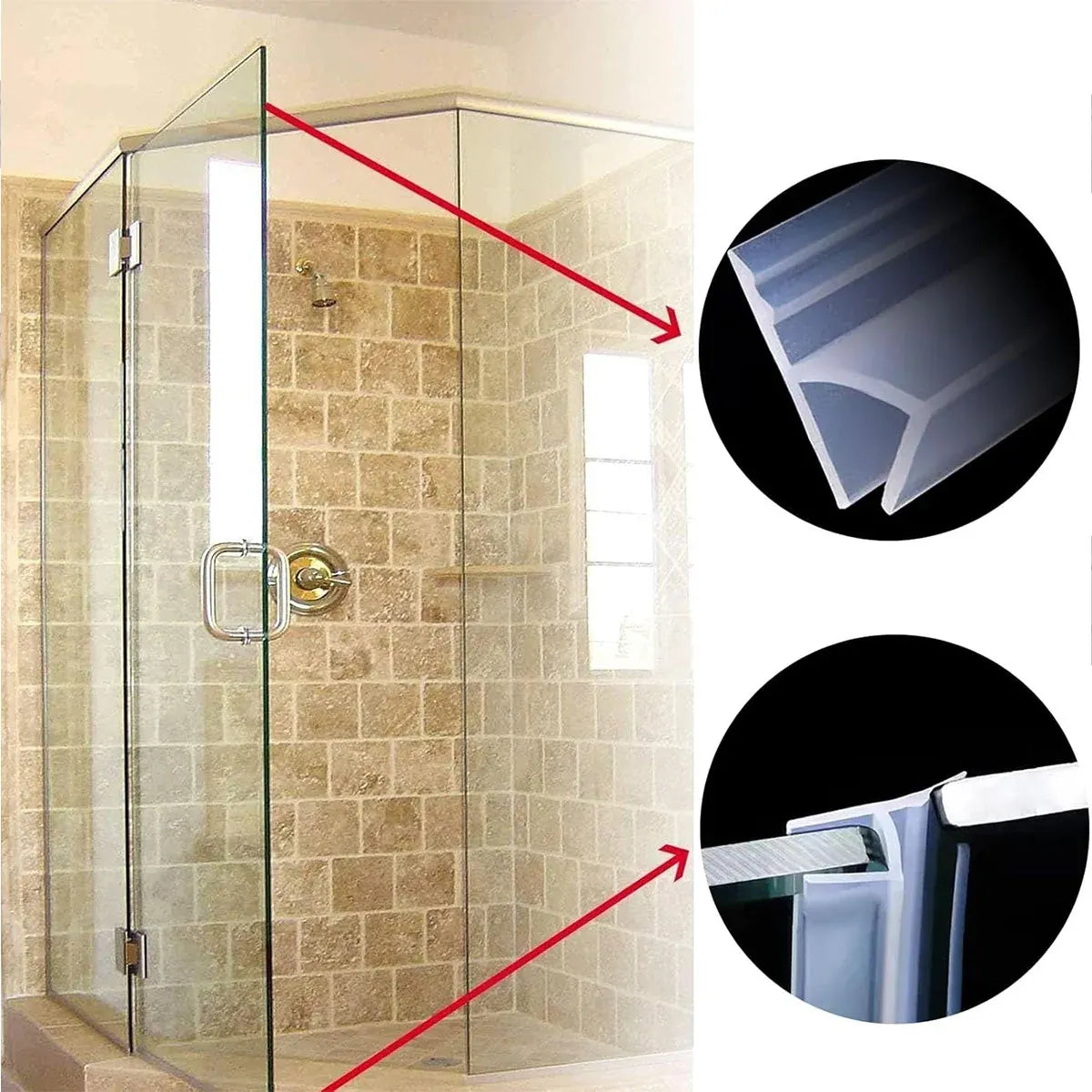 Silicone Sealing Strip Weatherproof Soundproof Door Window Seal for Home Office - 0.8 x 100CM
