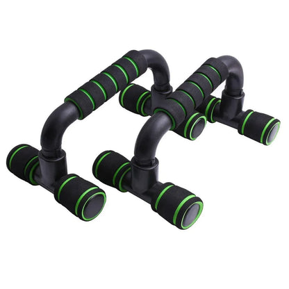 H Shaped Push Up Bars Home Fitness Equipment for Chest Arm Shoulder Training - Green