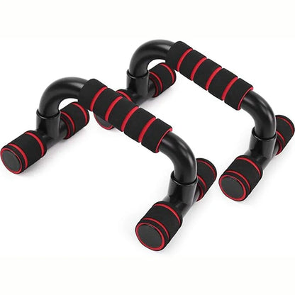 H Shaped Push Up Bars Home Fitness Equipment for Chest Arm Shoulder Training - Red