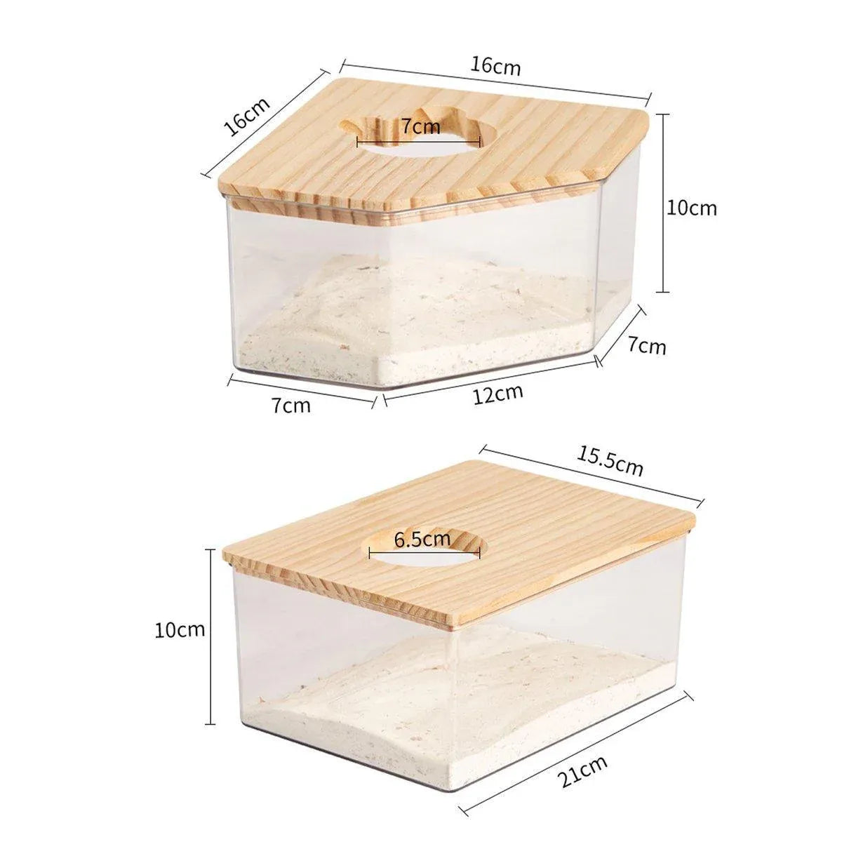 Transparent Acrylic Hamster Bathroom Dual Use Large Toilet Bath Sand Urine Basin - Five-pointed star