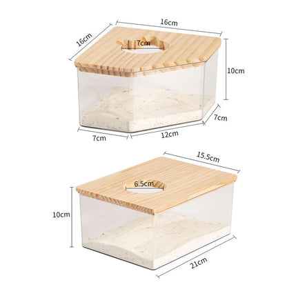 Transparent Acrylic Hamster Bathroom Dual Use Large Toilet Bath Sand Urine Basin - Five-pointed star