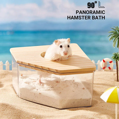 Transparent Acrylic Hamster Bathroom Dual Use Large Toilet Bath Sand Urine Basin - Five-pointed star