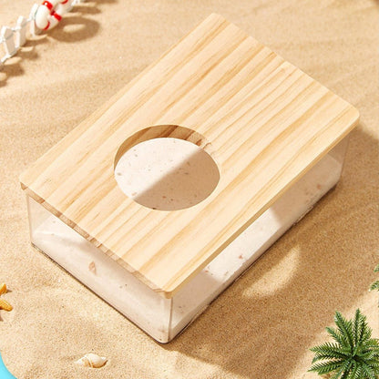 Transparent Acrylic Hamster Bathroom Dual Use Large Toilet Bath Sand Urine Basin - Five-pointed star