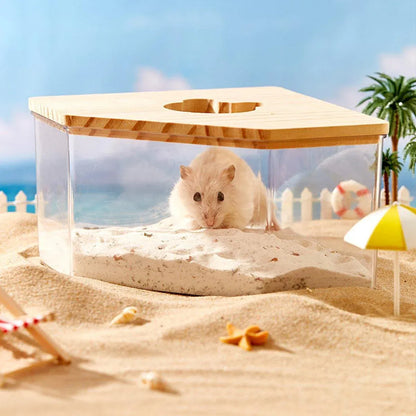 Transparent Acrylic Hamster Bathroom Dual Use Large Toilet Bath Sand Urine Basin - Five-pointed star