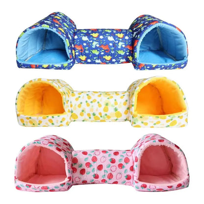 Small Pet Hamster Nest House Cotton Tunnel Comfortable Bedding for Hamsters - Pink