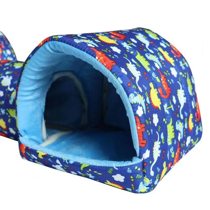 Small Pet Hamster Nest House Cotton Tunnel Comfortable Bedding for Hamsters - Pink