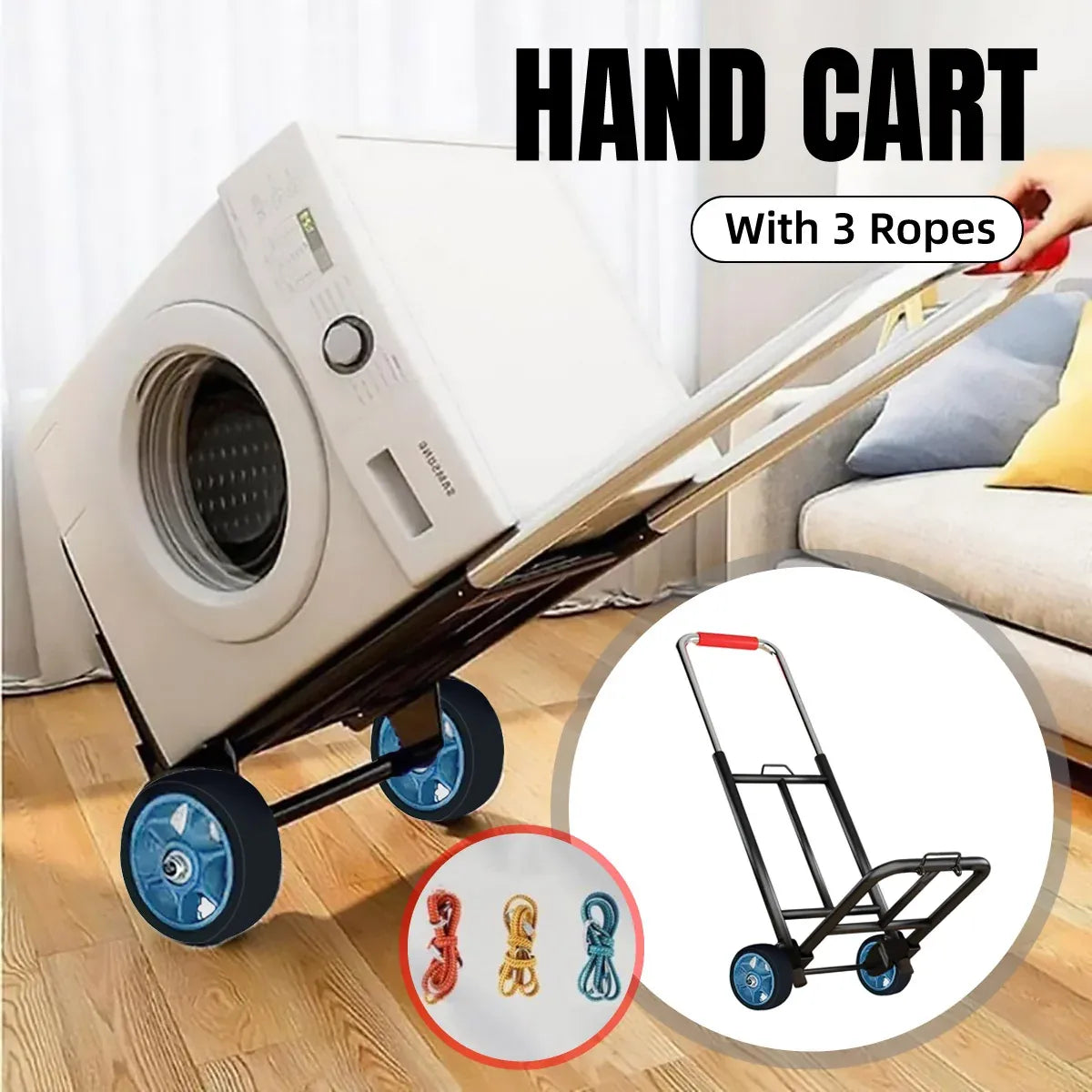 Folding Hand Trolley Heavy Duty Solid Wheel or Stair Climber Tri Wheel for Moving - Stair Climber