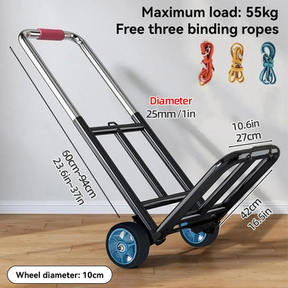 Folding Hand Trolley Heavy Duty Solid Wheel or Stair Climber Tri Wheel for Moving - Stair Climber