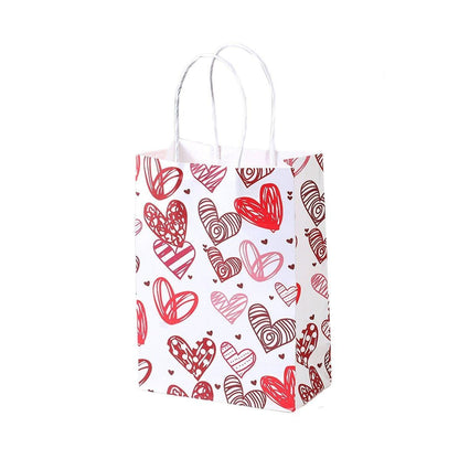 30x Valentines Day Love-Themed Tote Bag Elegant Kraft Paper Handbag Lightweight - Y169