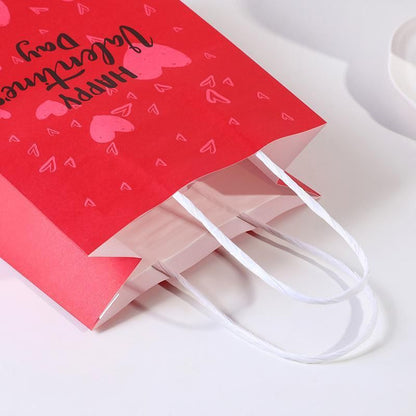 30x Valentines Day Love-Themed Tote Bag Elegant Kraft Paper Handbag Lightweight - Y169