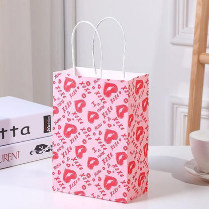 30x Valentines Day Love-Themed Tote Bag Elegant Kraft Paper Handbag Lightweight - Y169