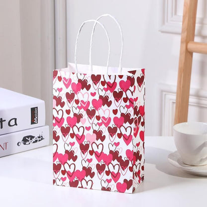 30x Valentines Day Love-Themed Tote Bag Elegant Kraft Paper Handbag Lightweight - Y173