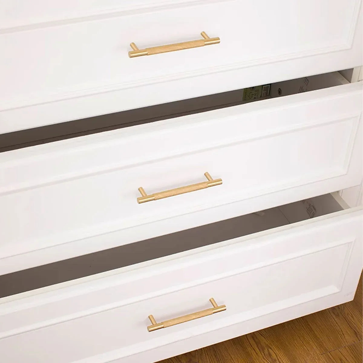 Light Luxury Cabinet Handle Full Copper Gold Straight Knurled Drawer Door Pull - 128mm