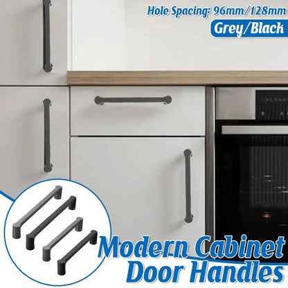 Modern Simple Cabinet Door Handle 96mm 128mm Long Pull for Kitchen Furniture - Black - 96mm