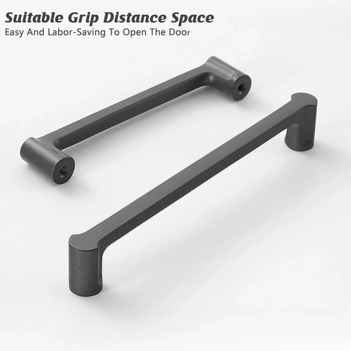 Modern Simple Cabinet Door Handle 96mm 128mm Long Pull for Kitchen Furniture - Black - 96mm