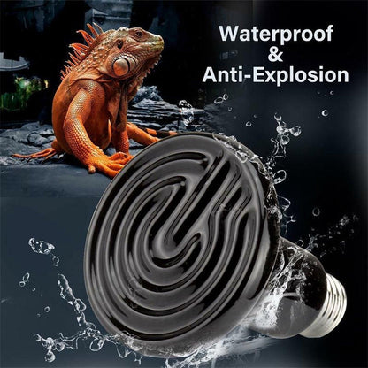 2X Ceramic Infrared Heat Lamp Bulbs for Reptiles and Terrariums - 25W-2PCS