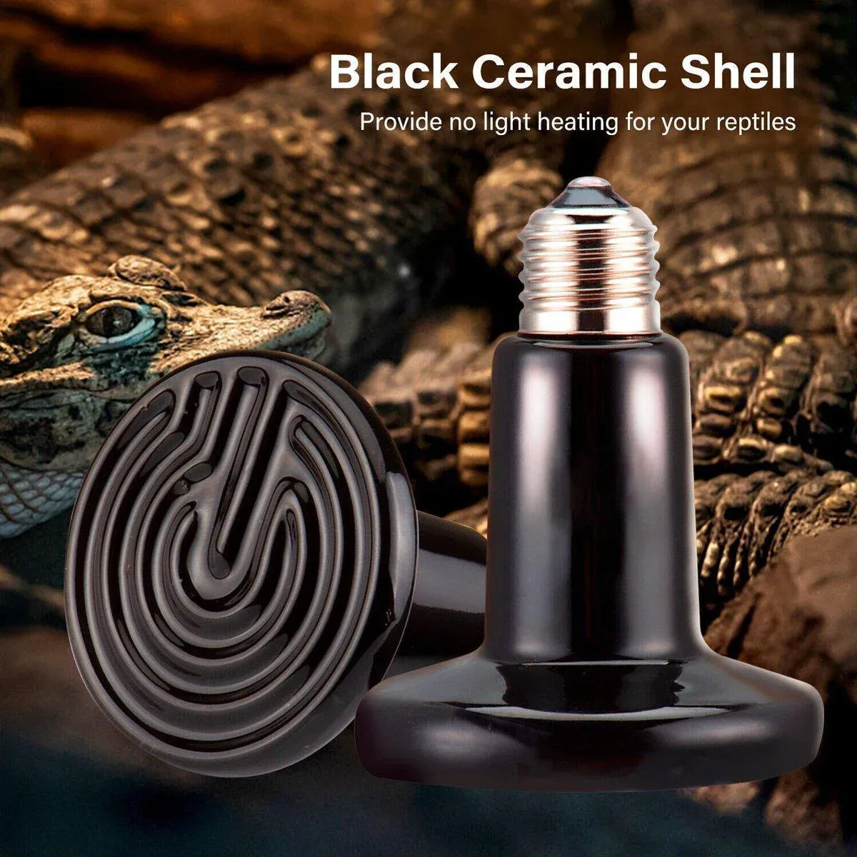 2X Ceramic Infrared Heat Lamp Bulbs for Reptiles and Terrariums - 25W-2PCS