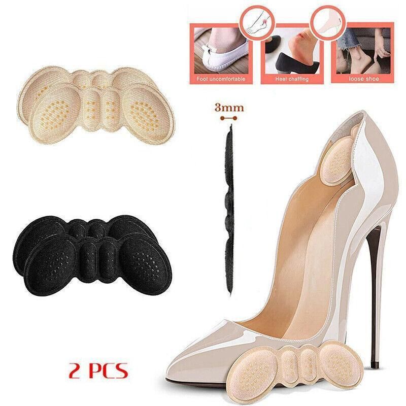 1Pair Thin Heel Insole Heel Protectors Heel Pads Shoe Liner Shoe Inserts Heel Grip - Apricot