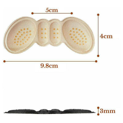 1Pair Thin Heel Insole Heel Protectors Heel Pads Shoe Liner Shoe Inserts Heel Grip - Apricot