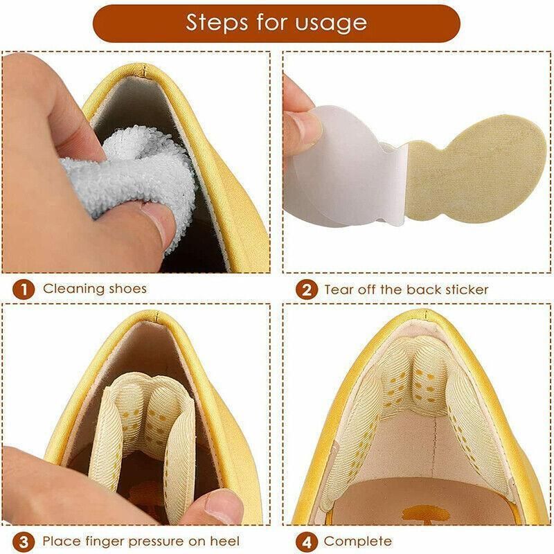 1Pair Thin Heel Insole Heel Protectors Heel Pads Shoe Liner Shoe Inserts Heel Grip - Apricot