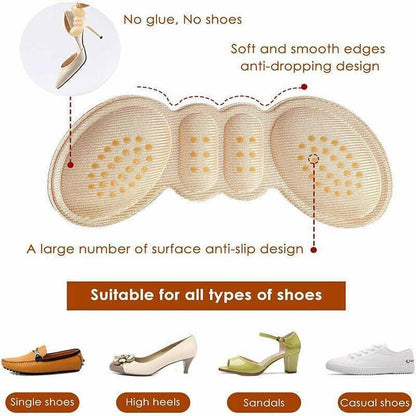 1Pair Thin Heel Insole Heel Protectors Heel Pads Shoe Liner Shoe Inserts Heel Grip - Apricot