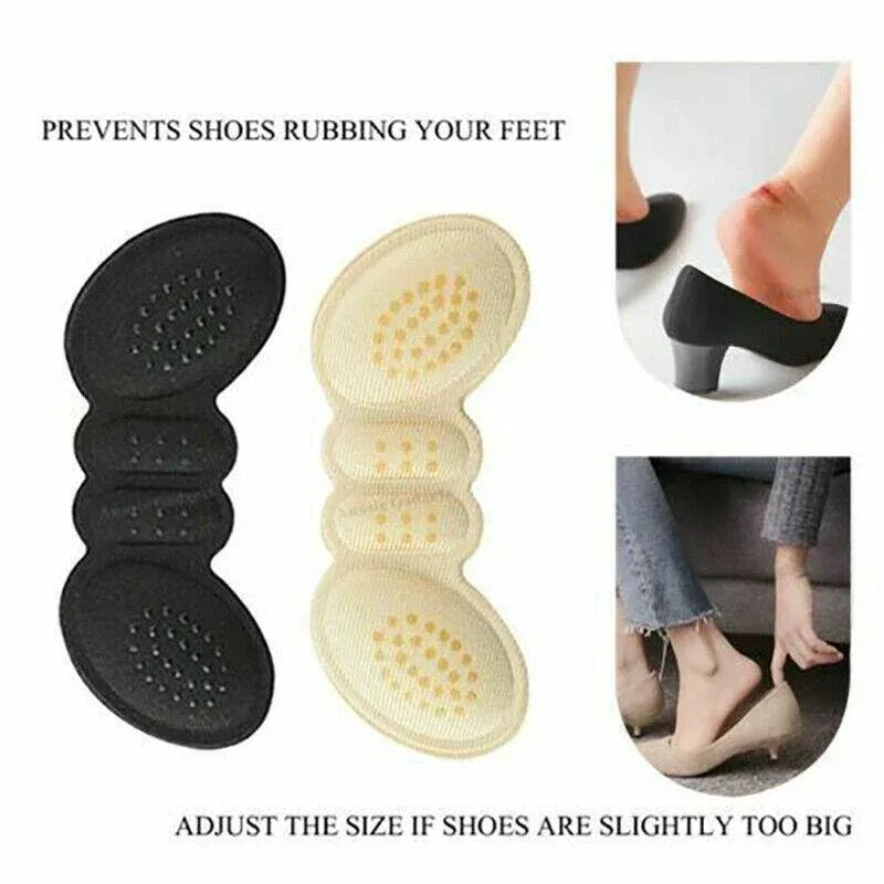 1Pair Thin Heel Insole Heel Protectors Heel Pads Shoe Liner Shoe Inserts Heel Grip - Apricot