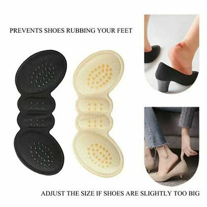1Pair Thin Heel Insole Heel Protectors Heel Pads Shoe Liner Shoe Inserts Heel Grip - Apricot