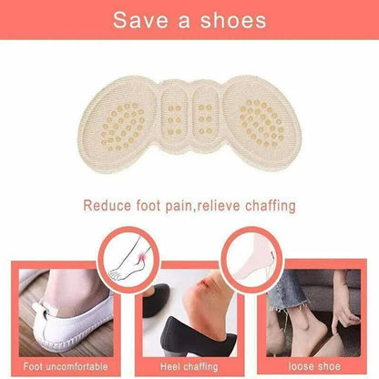 1Pair Thin Heel Insole Heel Protectors Heel Pads Shoe Liner Shoe Inserts Heel Grip - Apricot