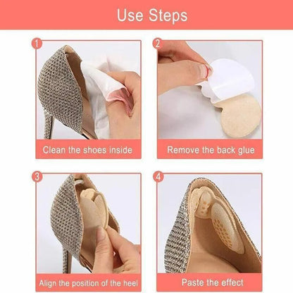 1Pair Thin Heel Insole Heel Protectors Heel Pads Shoe Liner Shoe Inserts Heel Grip - Apricot