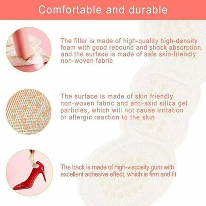 1Pair Thin Heel Insole Heel Protectors Heel Pads Shoe Liner Shoe Inserts Heel Grip - Apricot