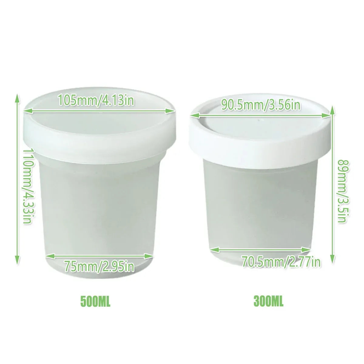 50pcs Dessert Packing Boxes 300ml 500ml Clear Takeout Cup Containers for Cake - 300ml