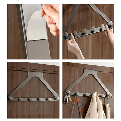 Door Hanger Hook Rack Over The Door Organizer with 6 Hooks for Coat Jacket Bag