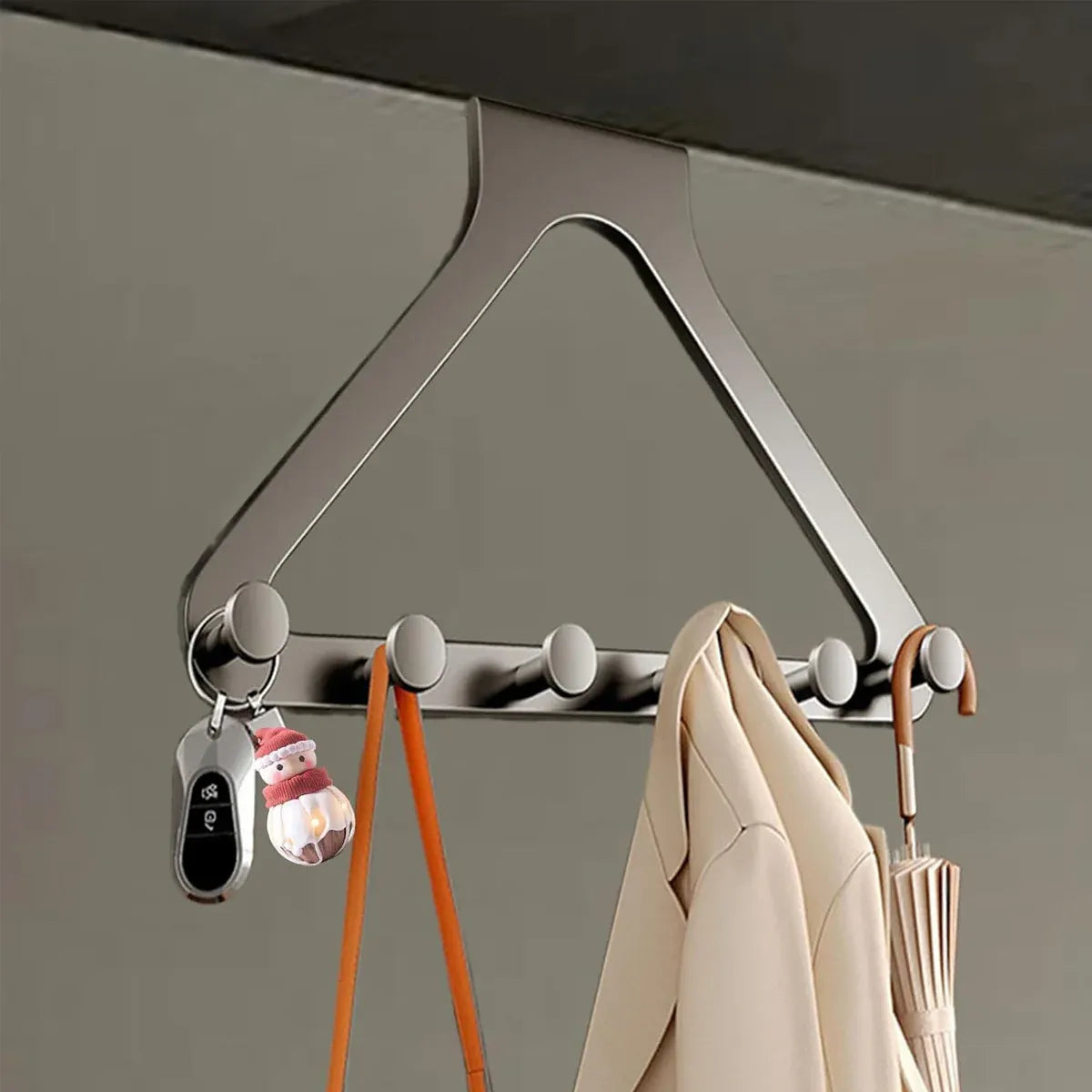 Door Hanger Hook Rack Over The Door Organizer with 6 Hooks for Coat Jacket Bag