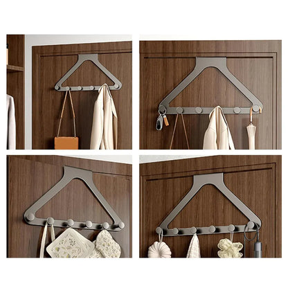 Door Hanger Hook Rack Over The Door Organizer with 6 Hooks for Coat Jacket Bag
