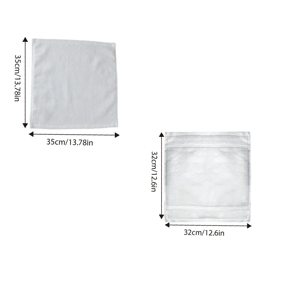 6PCS Hotel Cotton Face Towel White Soft Square Cloth Beauty Salon KTV Thick Wash - 32x32cm-Pearl satin-60g