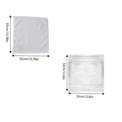6PCS Hotel Cotton Face Towel White Soft Square Cloth Beauty Salon KTV Thick Wash - 32x32cm-Pearl satin-60g