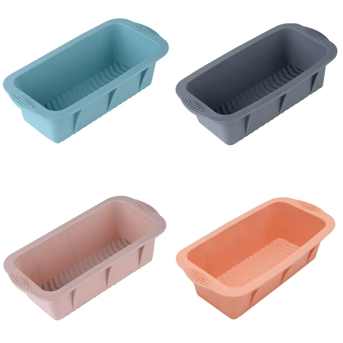 2pcs Large Capacity Ice Cube Tray Mold Rectangle Silicone Ice Grid Maker Kitchen - Grey