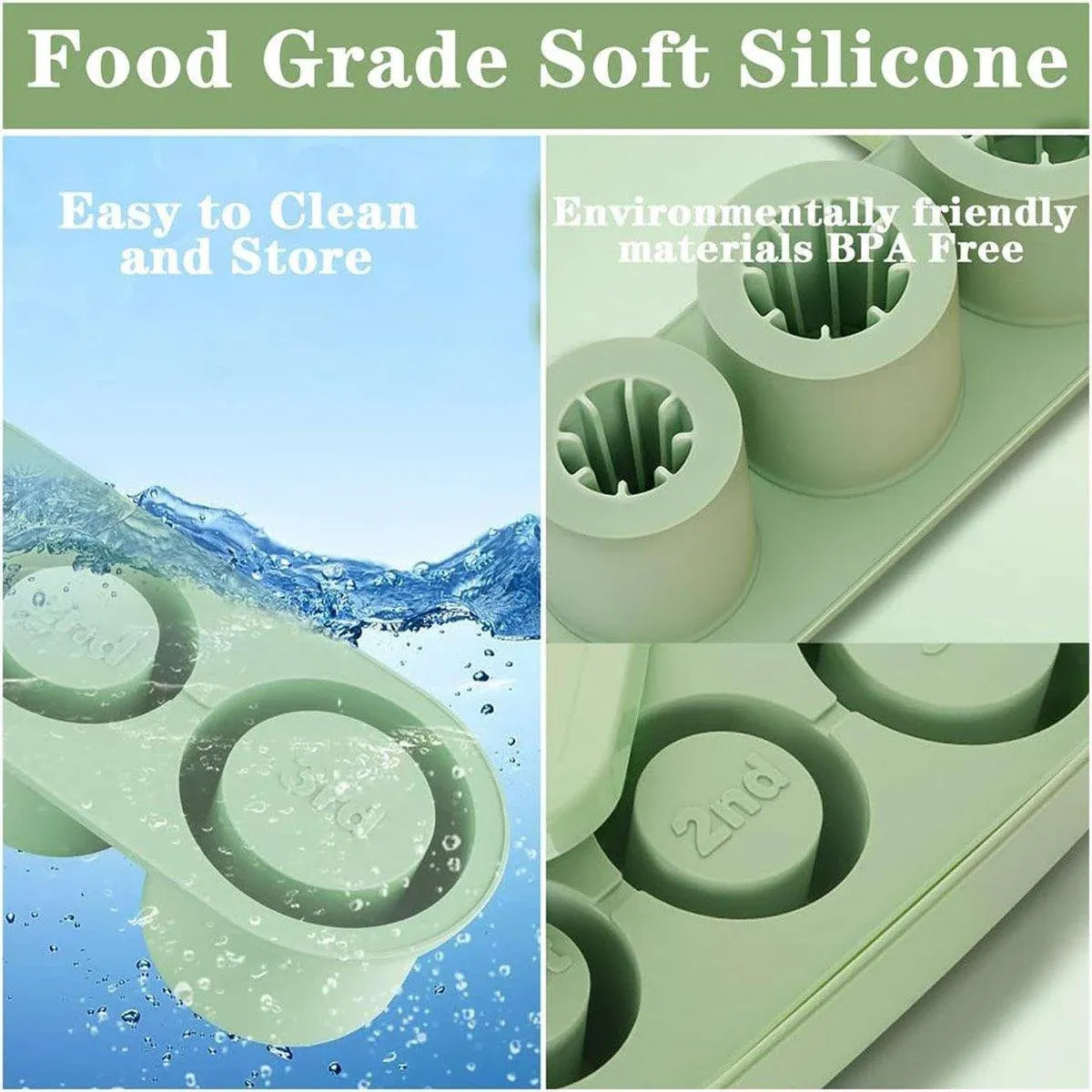 Silicone Ice Cube Tray for 20oz 30oz 40oz Tumbler Easy Release Reusable Mold - Coffee