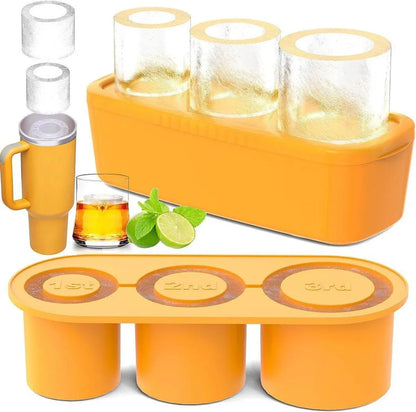 Silicone Ice Cube Tray for 20oz 30oz 40oz Tumbler Easy Release Reusable Mold - Yellow