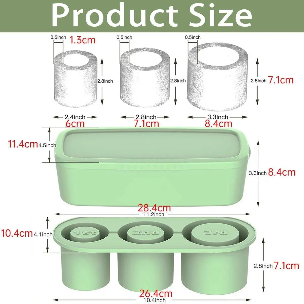 Silicone Ice Cube Tray for 20oz 30oz 40oz Tumbler Easy Release Reusable Mold - Yellow