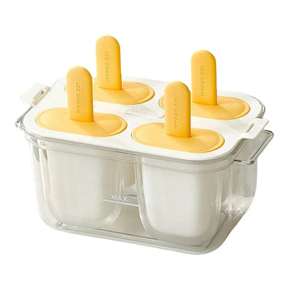 Popsicle Ice Cream Mold DIY Ice Lattice Maker Mould Reusable Home Ice Box Set - White
