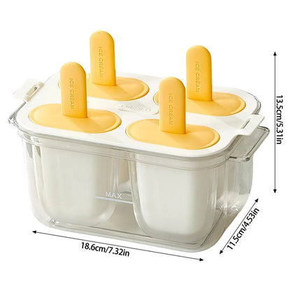 Popsicle Ice Cream Mold DIY Ice Lattice Maker Mould Reusable Home Ice Box Set - White