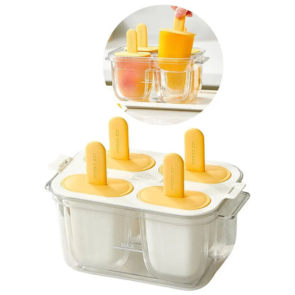 Popsicle Ice Cream Mold DIY Ice Lattice Maker Mould Reusable Home Ice Box Set - White