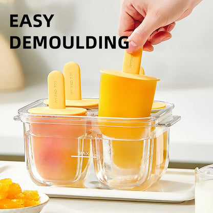 Popsicle Ice Cream Mold DIY Ice Lattice Maker Mould Reusable Home Ice Box Set - White