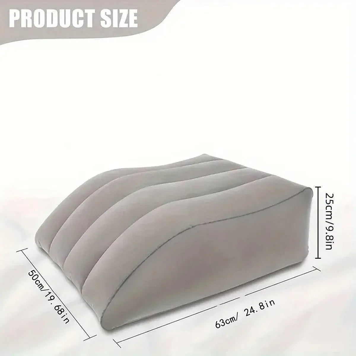 Inflatable PVC Leg Pillow Wedge Triangle Foot Cushion Flocking - Blue