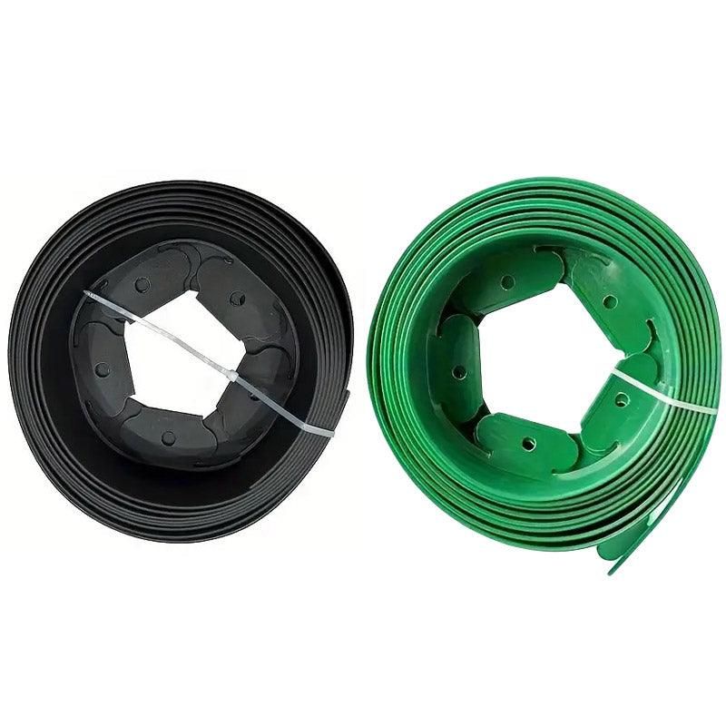 L Shaped Garden Edging Border Grass and Stone Landscape Barrier Retaining Strip - Black