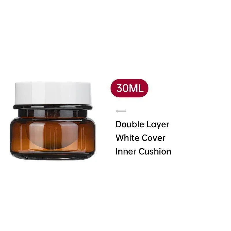 10pcs PET Plastic Cosmetic Bottles Refillable Travel Face Cream Containers - 60ml-Transparent+Black-Single