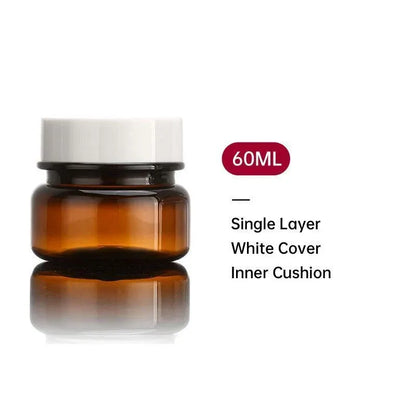 10pcs PET Plastic Cosmetic Bottles Refillable Travel Face Cream Containers - 60ml-Transparent+Black-Single