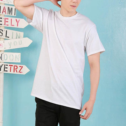 L Size Gildan Men T-shirt Plain Blank 100% premium Cotton Basic Tee Short Sleeve 76000 - White