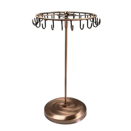 Iron Jewellery Rack Rotating Necklace Display Stand Jewellery Organiser Storage - Bronze
